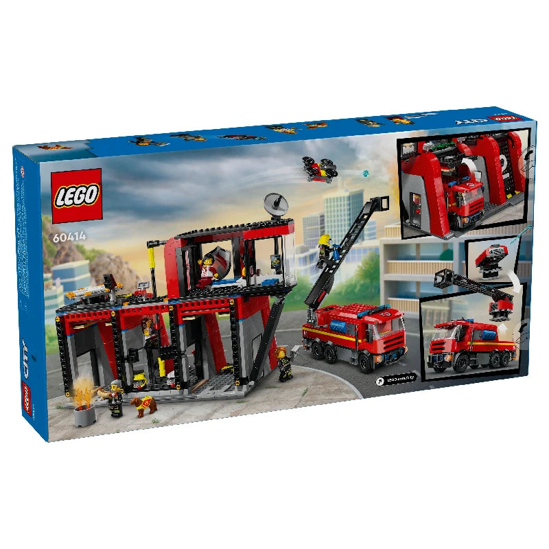 LEGO® City 60414 Feuerwehrstation mit Drehleiterfahrzeug - Mr.bricksANDmore
