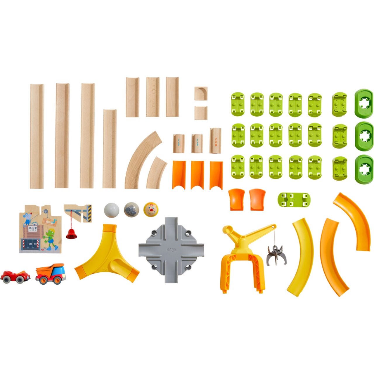 HABA 305783 Kullerbü – Spielbahn Freie Bahn – Verladekran! - Mr.bricksANDmore