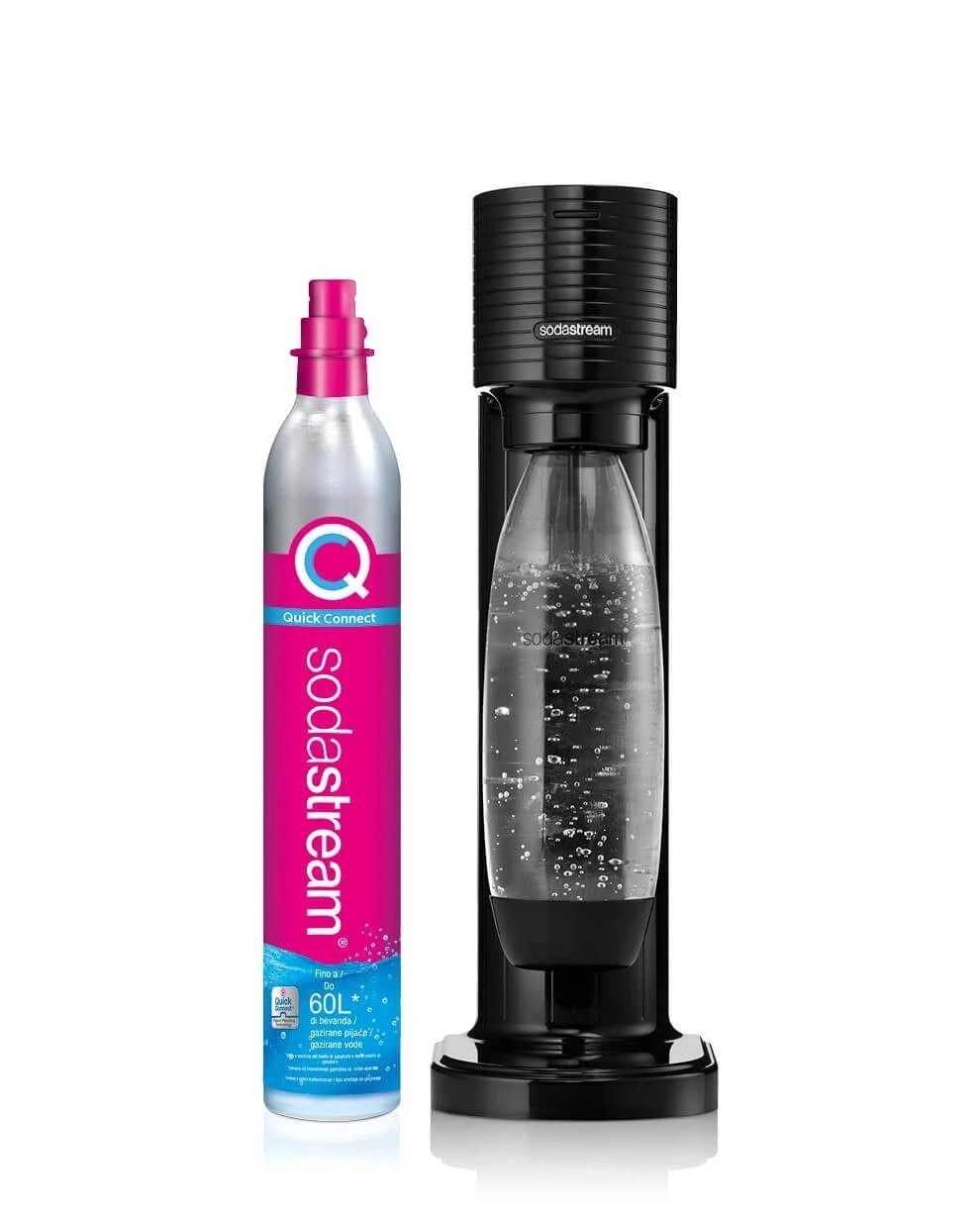 SodaStream GAIA Wassersprudler schwarz – mit 1-L-Flasche & CO₂-Zylinder - Mr.bricksANDmore