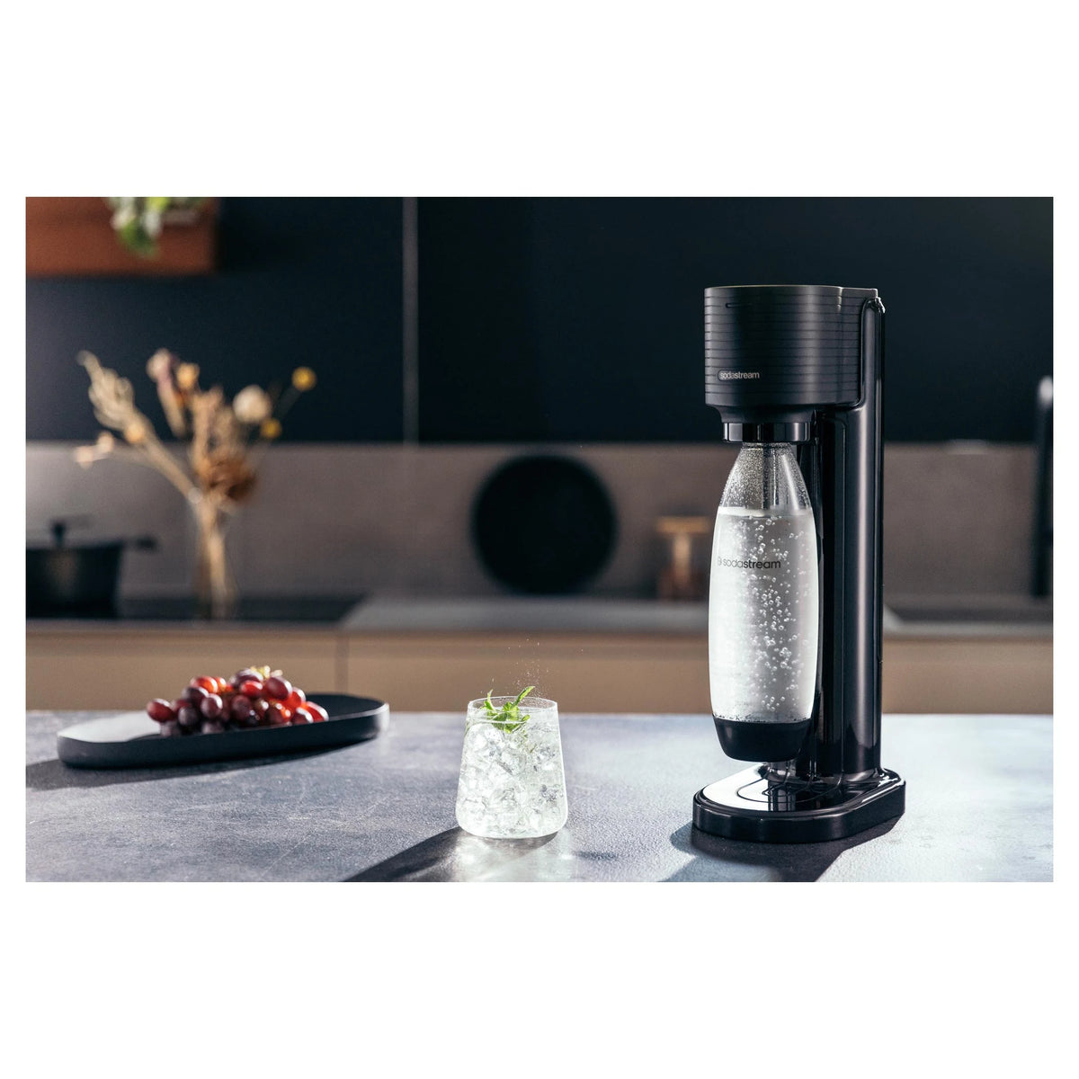 SodaStream GAIA Wassersprudler schwarz – mit 1-L-Flasche & CO₂-Zylinder
