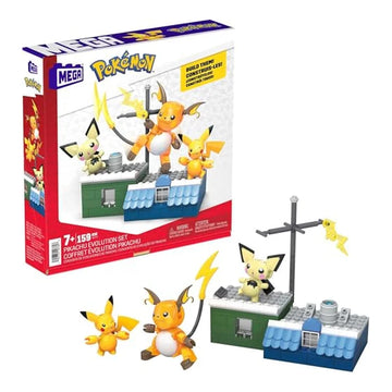 MEGA Construx HKT23 Pikachu - Evolutionsset mit Pichu, Pikachu und Raichu