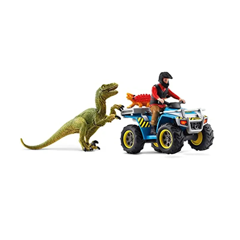 SCHLEICH 41466 Flucht auf Quad vor Velociraptor, für Kinder ab 5-12 Jahren, Dinosaurs - Spielset - Mr.bricksANDmore