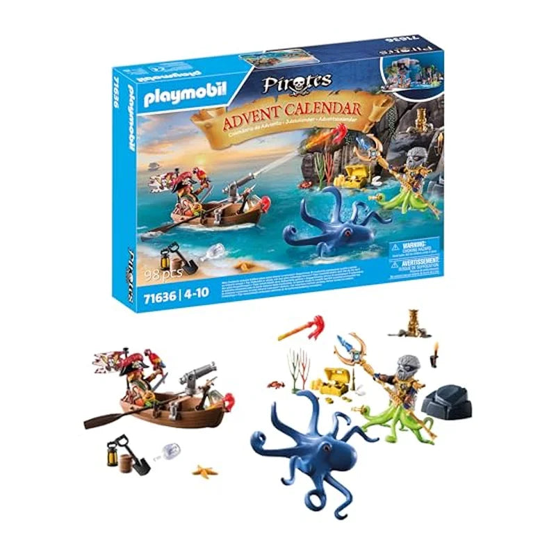 PLAYMOBIL | Piraten Adventskalender | 24 spannende Türchen | Piratenstarke Figuren |Adventskalender für Kinder | Abenteuerspielzeug für Kinder ab 4 Jahren | 71636 - Mr.bricksANDmore