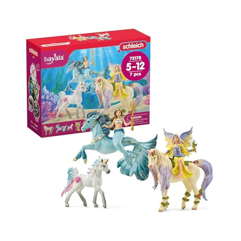 Schleich Bayala Starter Set 72178 inkl. Fee, Einhorn, Meerjungfrau, Pferd, & Meereseinhorn - Mr.bricksANDmore