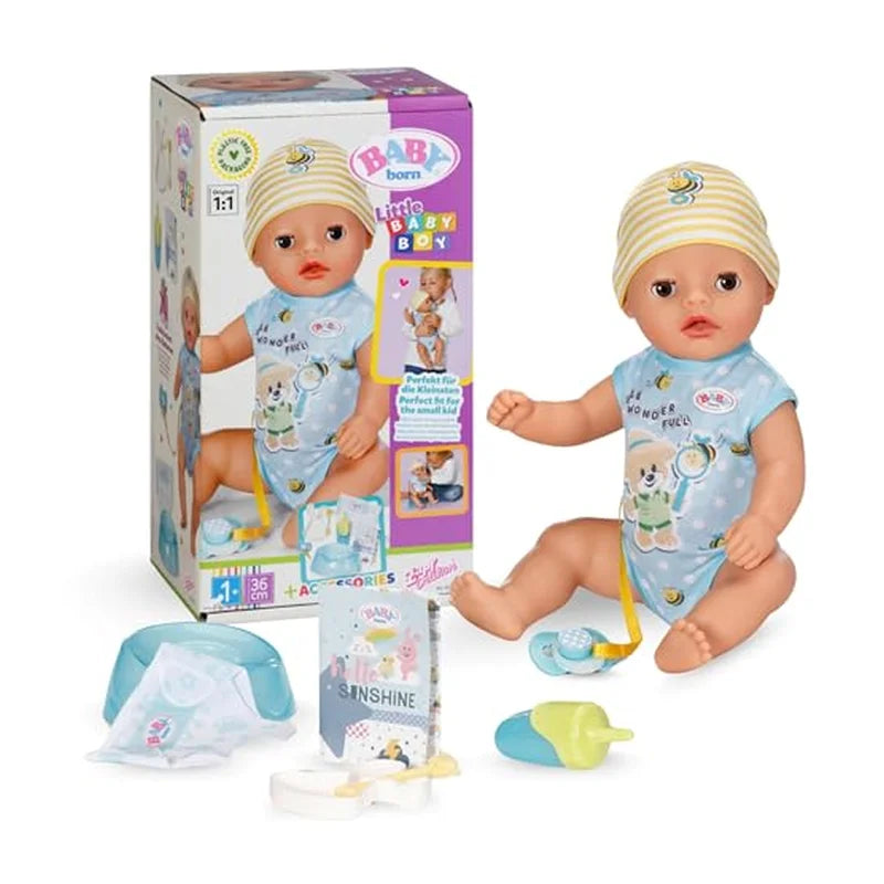 Baby Born Lukas (Little Baby Boy) - 36 cm große Babypuppe - 7 Funktionen inkl. Accessoires & Strampler - Mr.bricksANDmore
