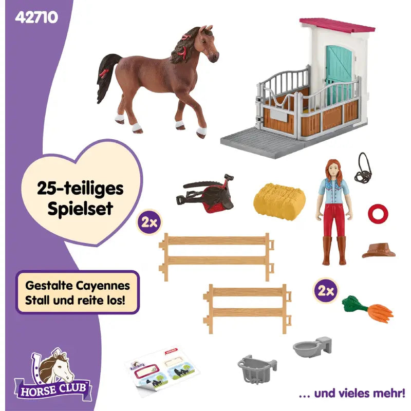 Schleich® 42710 Horse Club Pferdebox mit Hannah & Cayenne