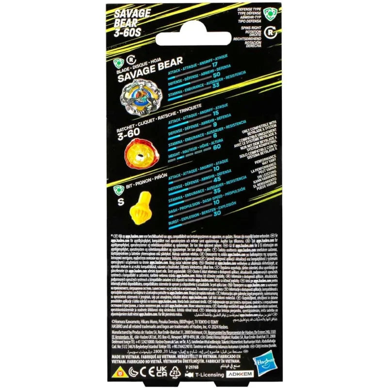 Hasbro Beyblade X Savage Bear3-60S Kreisel Booster Pack
