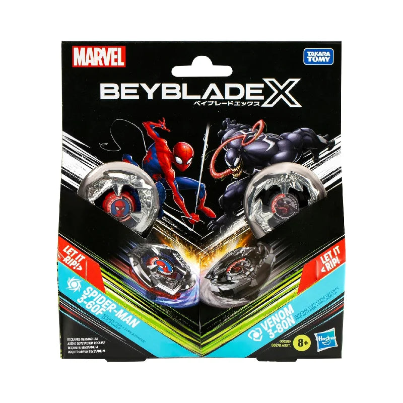 Hasbro Beyblade X Marvel Collab Spider-Man 3-60F vs. Venom 3-80N Multipack - Mr.bricksANDmore