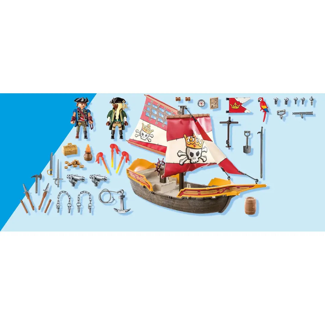 PLAYMOBIL Pirates 71418 Kleines Piratenschiff - Mr.bricksANDmore