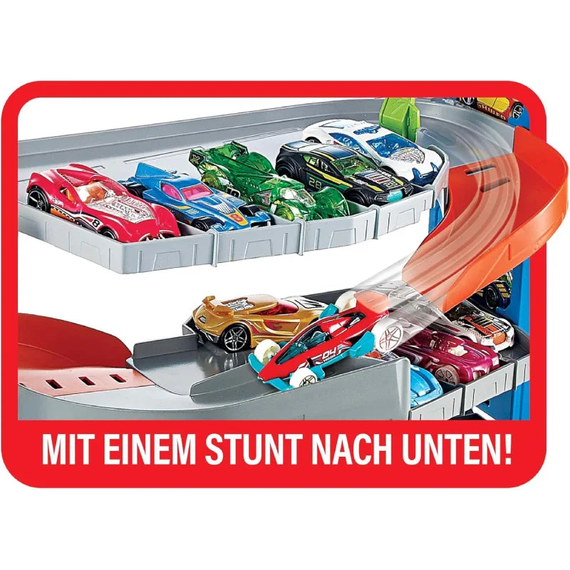 Hot Wheels GNL70 Stunt-Garage Spielset, Parkhaus inkl. 1 Spielzeugauto - Mr.bricksANDmore