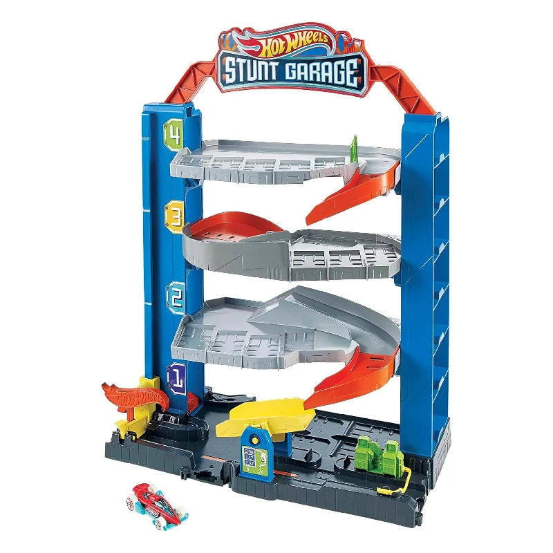 Hot Wheels GNL70 Stunt-Garage Spielset, Parkhaus inkl. 1 Spielzeugauto - Mr.bricksANDmore