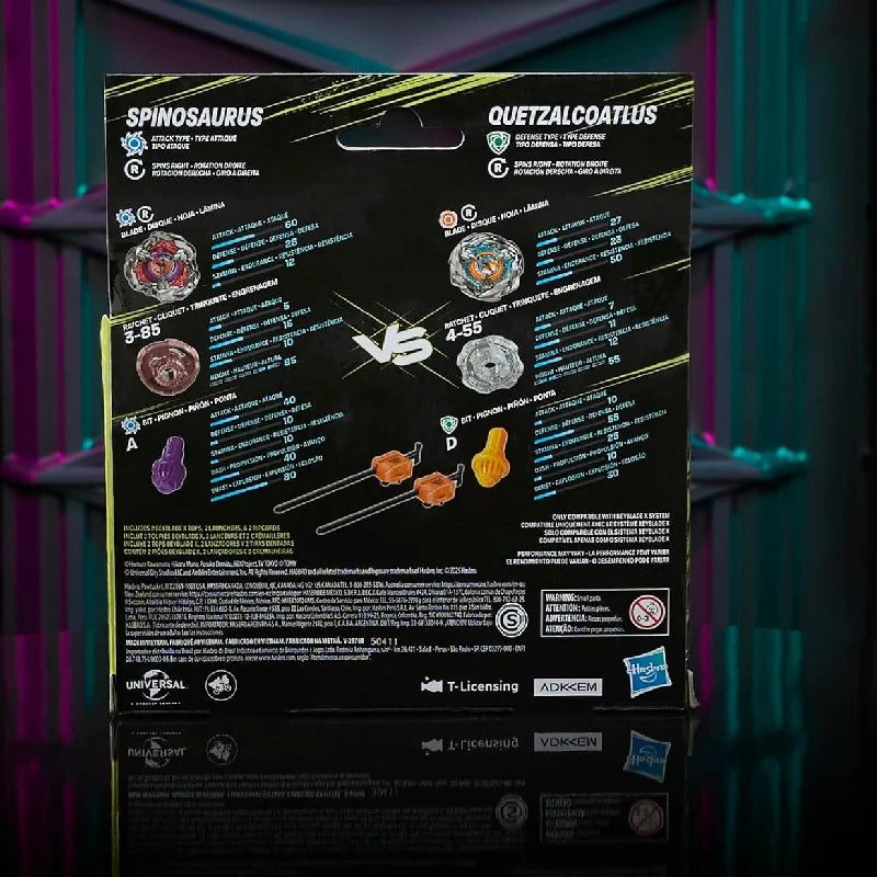 Hasbro Beyblade X Jurassic World Collab Spinosaurus vs. Quetzalcoatlus Multipack - Mr.bricksANDmore