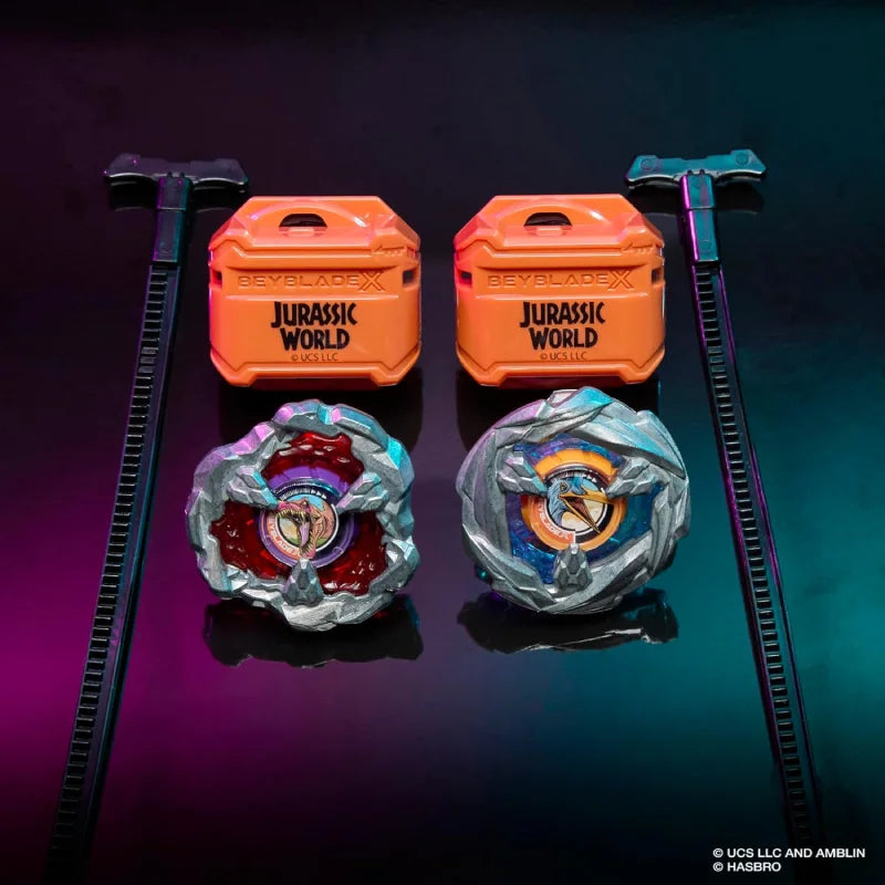 Hasbro Beyblade X Jurassic World Collab Spinosaurus vs. Quetzalcoatlus Multipack - Mr.bricksANDmore