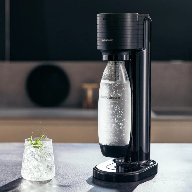SodaStream GAIA Wassersprudler schwarz – mit 1-L-Flasche & CO₂-Zylinder
