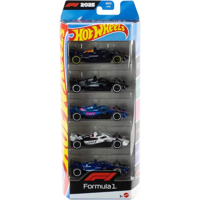 Mattel Hot Wheels 5er-Pack Formel 1 Die-Cast-Spielzeugautos JLN11 - Mr.bricksANDmore
