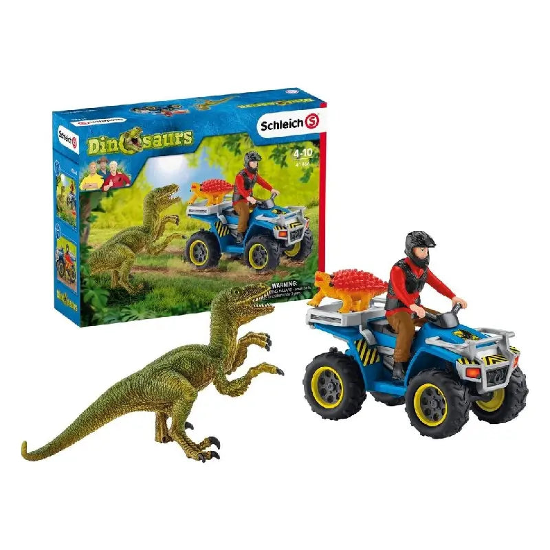 Schleich® Dinosaurs 41466 Flucht auf Quad vor Velociraptor