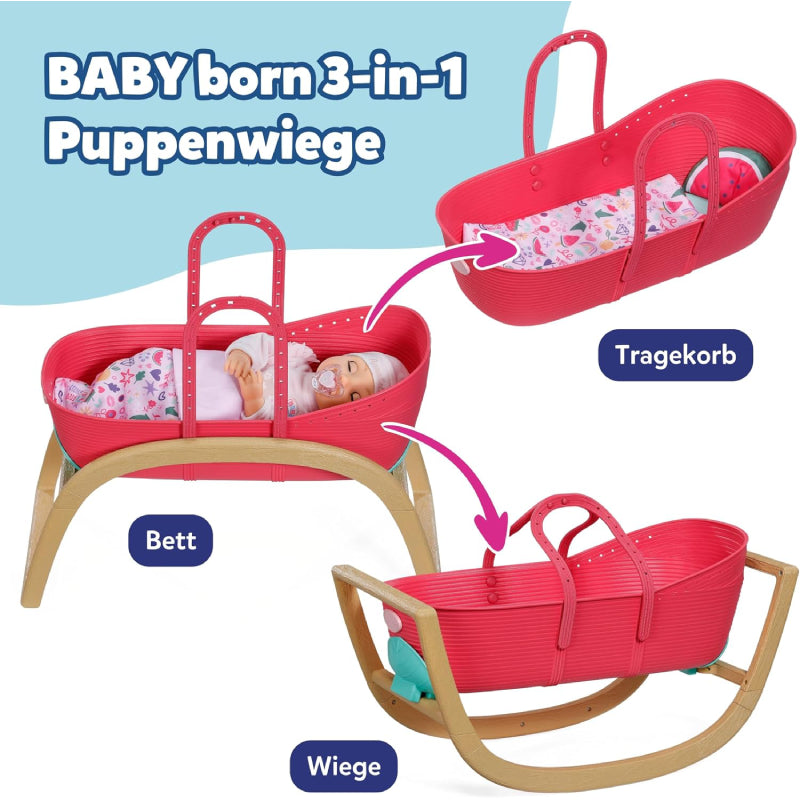 BABY born 3 in 1 Wiege Stubenwagen Pinplay - Mr.bricksANDmore