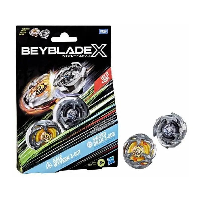 Hasbro Beyblade X Gale Wyvern 3-60T & Sword Dran 3-80B Dual Pack