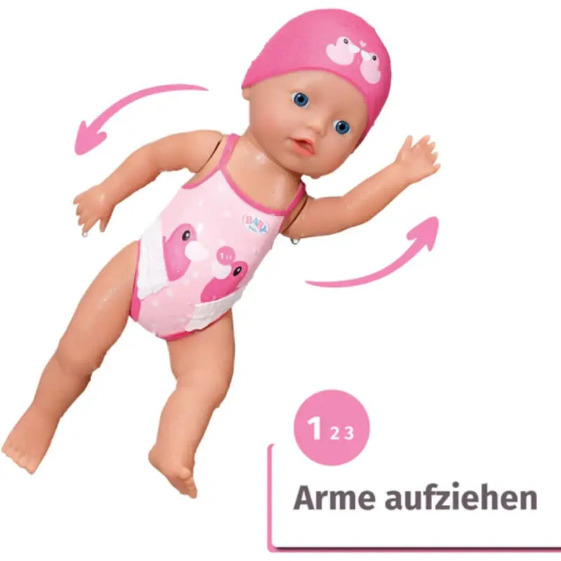 Baby Born Schwimmende Lizzie 30cm, Aufzieh-Badepuppe 835302