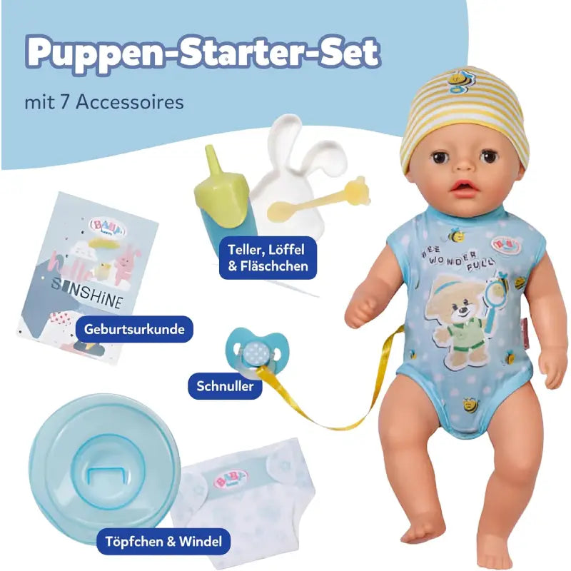 Baby Born Lukas (Little Baby Boy) - 36 cm große Babypuppe - 7 Funktionen inkl. Accessoires & Strampler