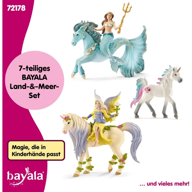 Schleich Bayala Starter Set 72178 inkl. Fee, Einhorn, Meerjungfrau, Pferd, & Meereseinhorn